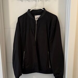 Zara Men's Black Windbreaker Jacket